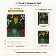 Vincent van Gogh - Women Rocking a Cradle canvas print size comparison and framing display infographic