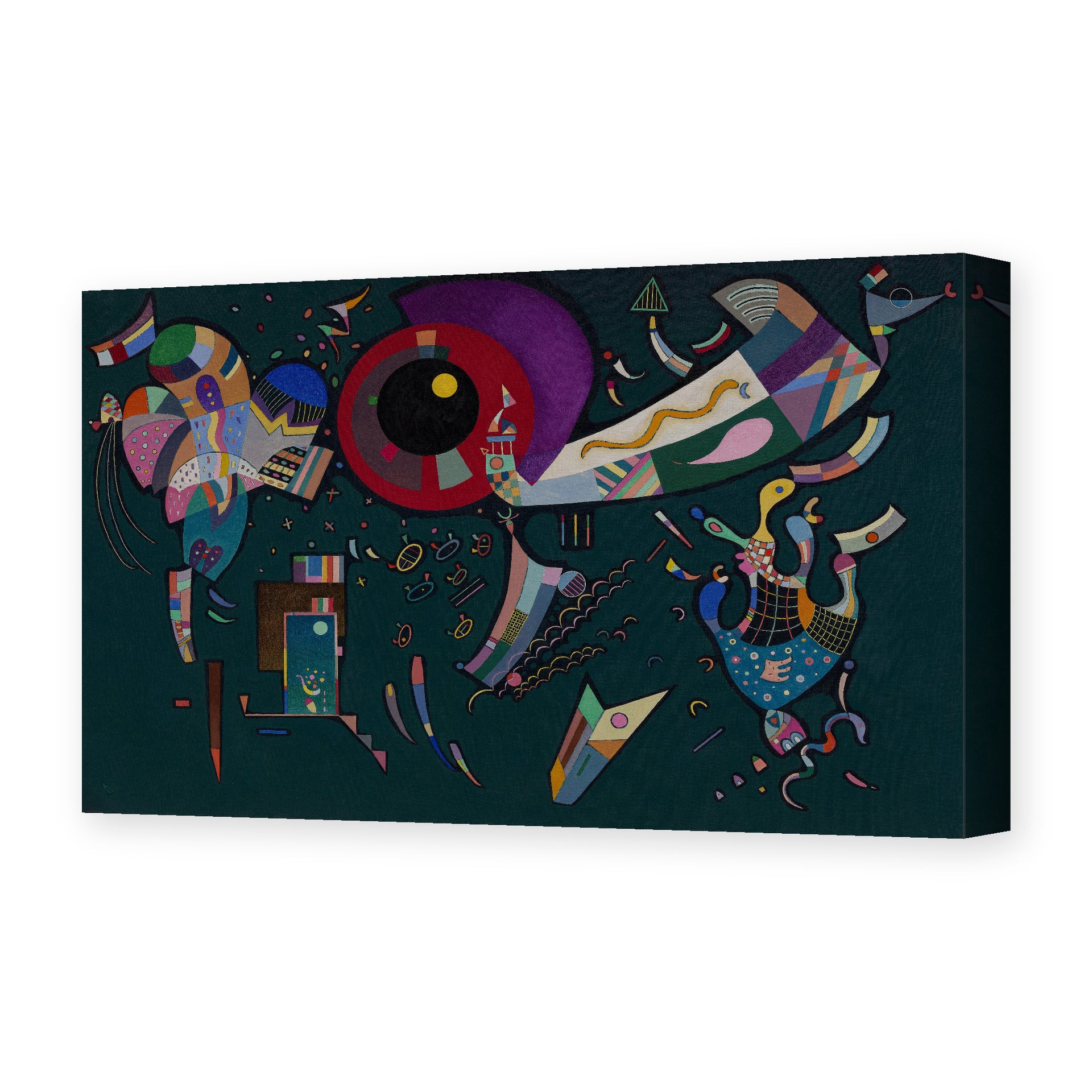 Wassily Kandinsky's 'Around the Circle' painting reproduced as a gallery-wrapped canvas print