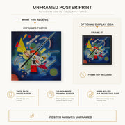 Wassily Kandinsky - Blue Painting poster print size comparison and framing display infographic