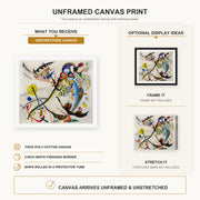 Wassily Kandinsky - Blue Segment canvas print size comparison and framing display infographic