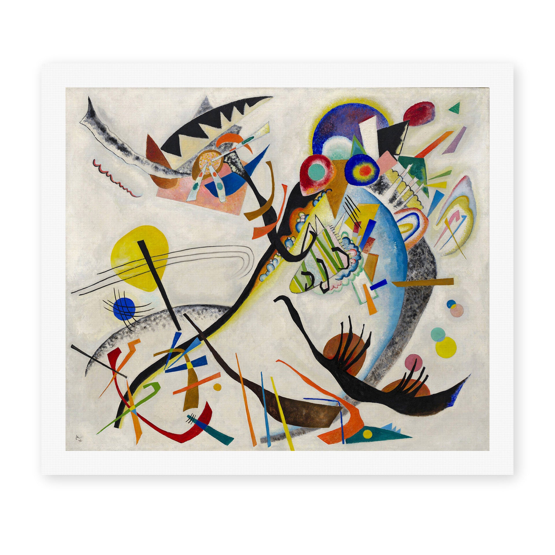 Wassily Kandinsky's 'Blue Segment' painting reproduced as a rolled canvas print