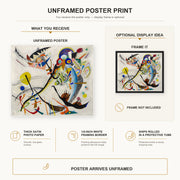 Wassily Kandinsky - Blue Segment poster print size comparison and framing display infographic