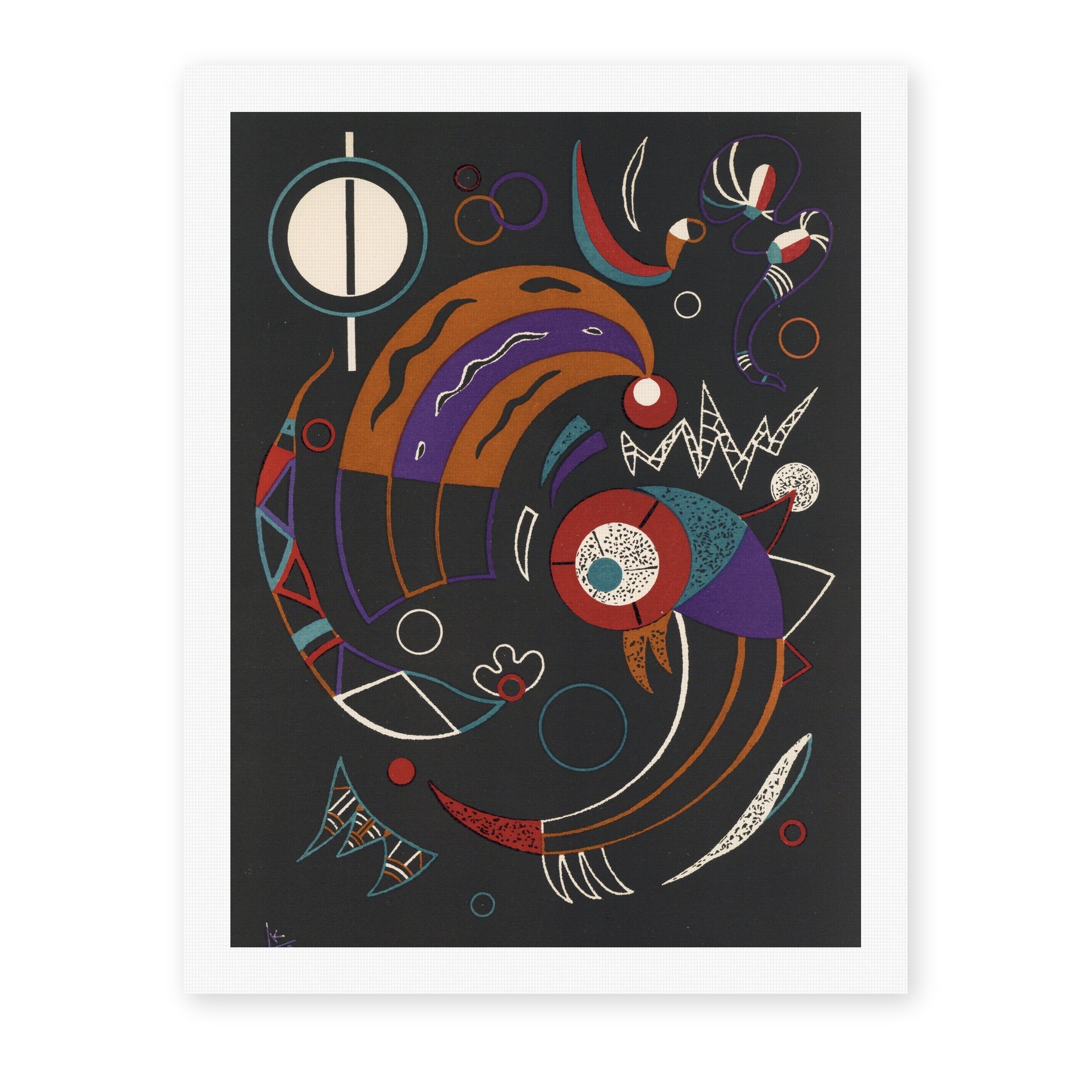 Wassily Kandinsky's 'Comets' painting reproduced as a rolled canvas print