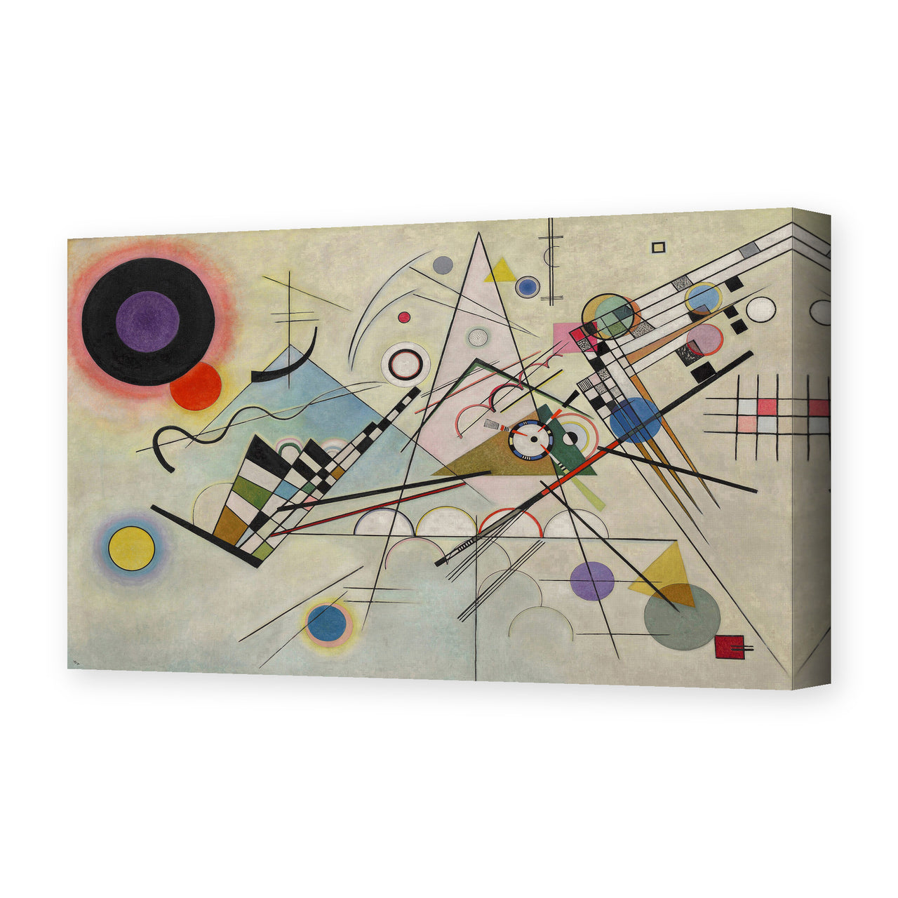 Wassily Kandinsky's 'Composition VIII' painting reproduced as a gallery-wrapped canvas print