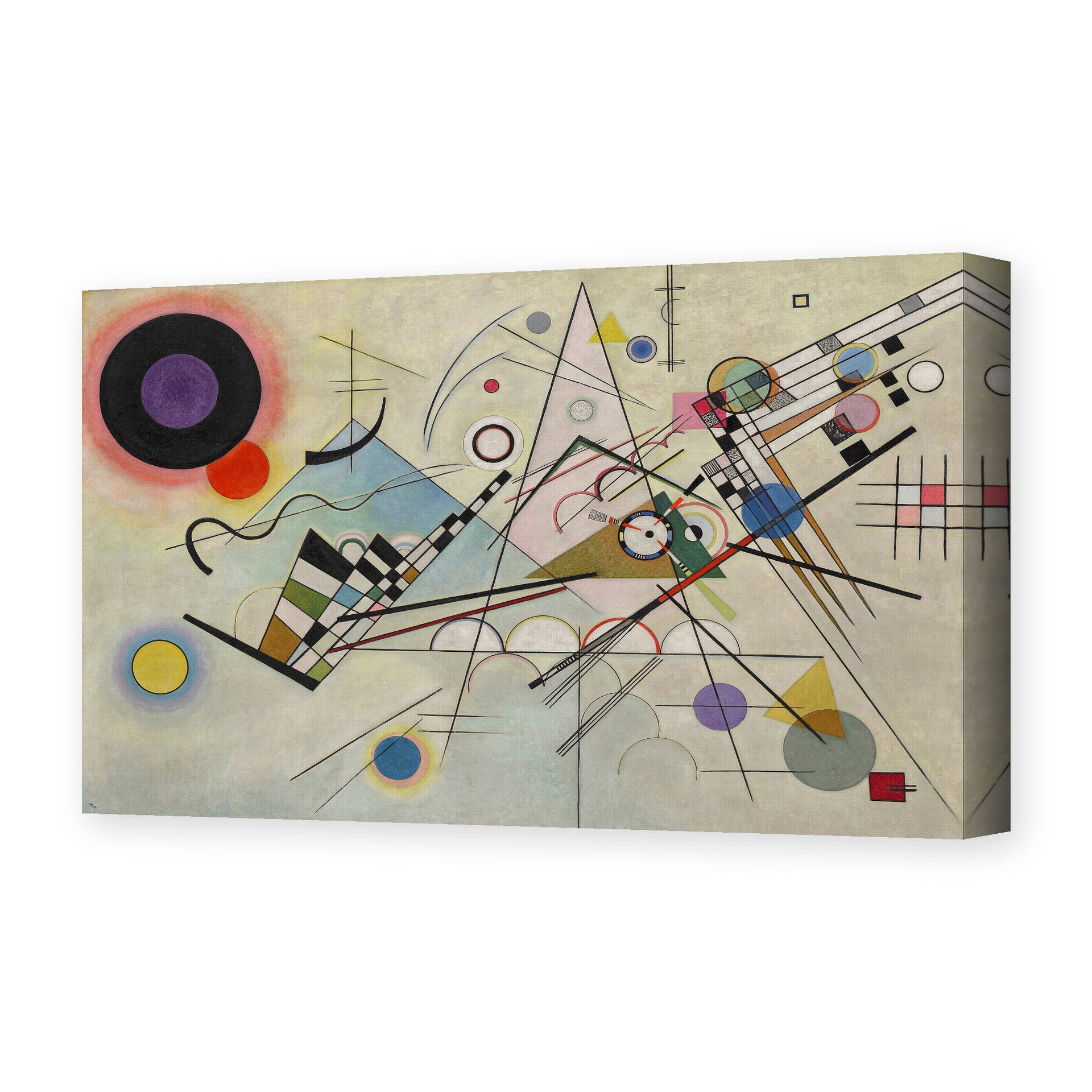 Wassily Kandinsky's 'Composition VIII' painting reproduced as a gallery-wrapped canvas print