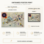 Wassily Kandinsky - Composition VIII poster print size comparison and framing display infographic