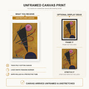 Wassily Kandinsky - Contact canvas print size comparison and framing display infographic