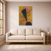 Unframed poster print of Wassily Kandinsky's Contact displayed on a wall in a living room