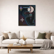 Unframed poster print of Wassily Kandinsky's Cool Energy displayed on a wall in a living room