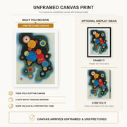 Wassily Kandinsky - Deepened Impulse canvas print size comparison and framing display infographic