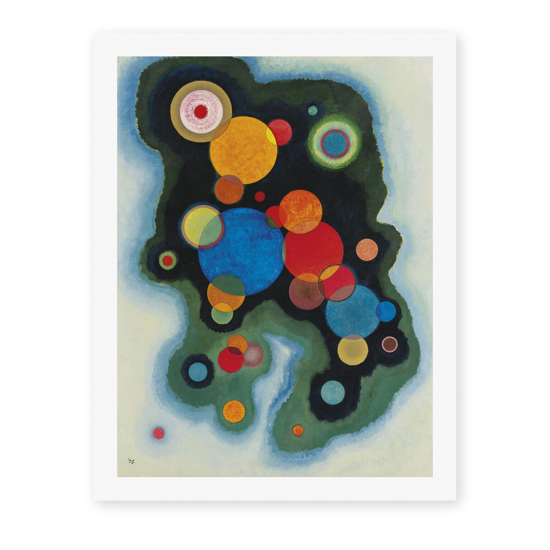 Wassily Kandinsky's 'Deepened Impulse' painting reproduced as a rolled canvas print