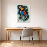 Gallery-wrapped canvas print of Wassily Kandinsky's Deepened Impulse displayed on a wall in an office