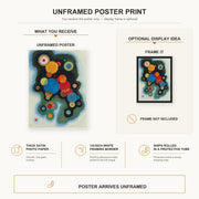 Wassily Kandinsky - Deepened Impulse poster print size comparison and framing display infographic