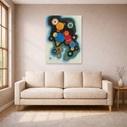 Unframed poster print of Wassily Kandinsky's Deepened Impulse displayed on a wall in a living room