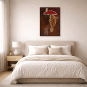 Gallery-wrapped canvas print of Wassily Kandinsky's Depressed displayed on a wall in a bedroom