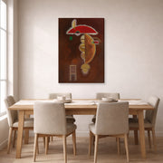 Gallery-wrapped canvas print of Wassily Kandinsky's Depressed displayed on a wall in a dining room