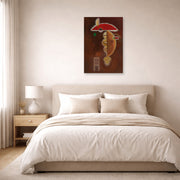 Unframed poster print of Wassily Kandinsky's Depressed displayed on a wall in a bedroom