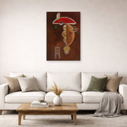 Unframed poster print of Wassily Kandinsky's Depressed displayed on a wall in a living room