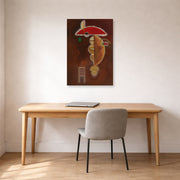 Unframed poster print of Wassily Kandinsky's Depressed displayed on a wall in an office