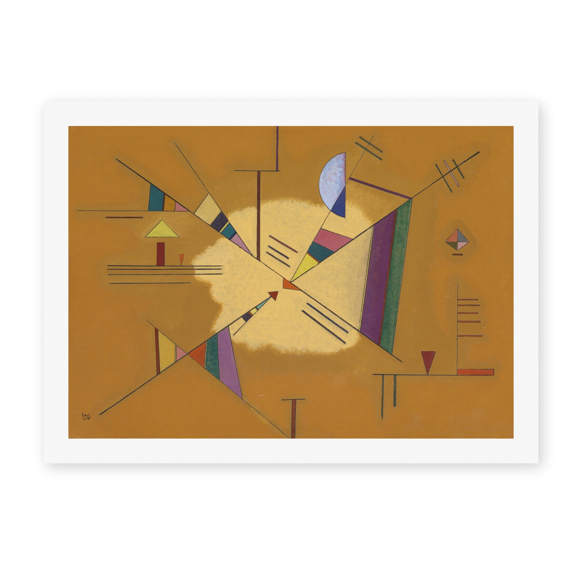 Wassily Kandinsky's 'Diagonale' painting reproduced as a rolled canvas print