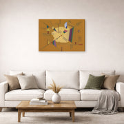 Gallery-wrapped canvas print of Wassily Kandinsky's Diagonale displayed on a wall in a living room