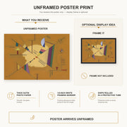 Wassily Kandinsky - Diagonale poster print size comparison and framing display infographic