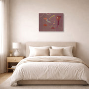 Gallery-wrapped canvas print of Wassily Kandinsky's Dicht displayed on a wall in a bedroom