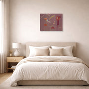 Unframed poster print of Wassily Kandinsky's Dicht displayed on a wall in a bedroom