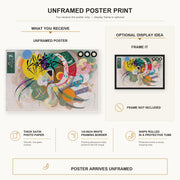 Wassily Kandinsky - Dominant Curve poster print size comparison and framing display infographic