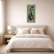 Gallery-wrapped canvas print of Wassily Kandinsky's Extended displayed on a wall in a bedroom