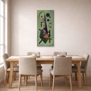 Gallery-wrapped canvas print of Wassily Kandinsky's Extended displayed on a wall in a dining room