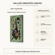 Wassily Kandinsky - Extended gallery wrap canvas construction and hanging details infographic