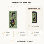 Wassily Kandinsky - Extended poster print size comparison and framing display infographic