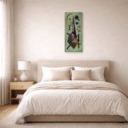 Unframed poster print of Wassily Kandinsky's Extended displayed on a wall in a bedroom