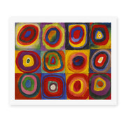 Wassily Kandinsky's 'Farbstudie Quadrate' painting reproduced as a rolled canvas print