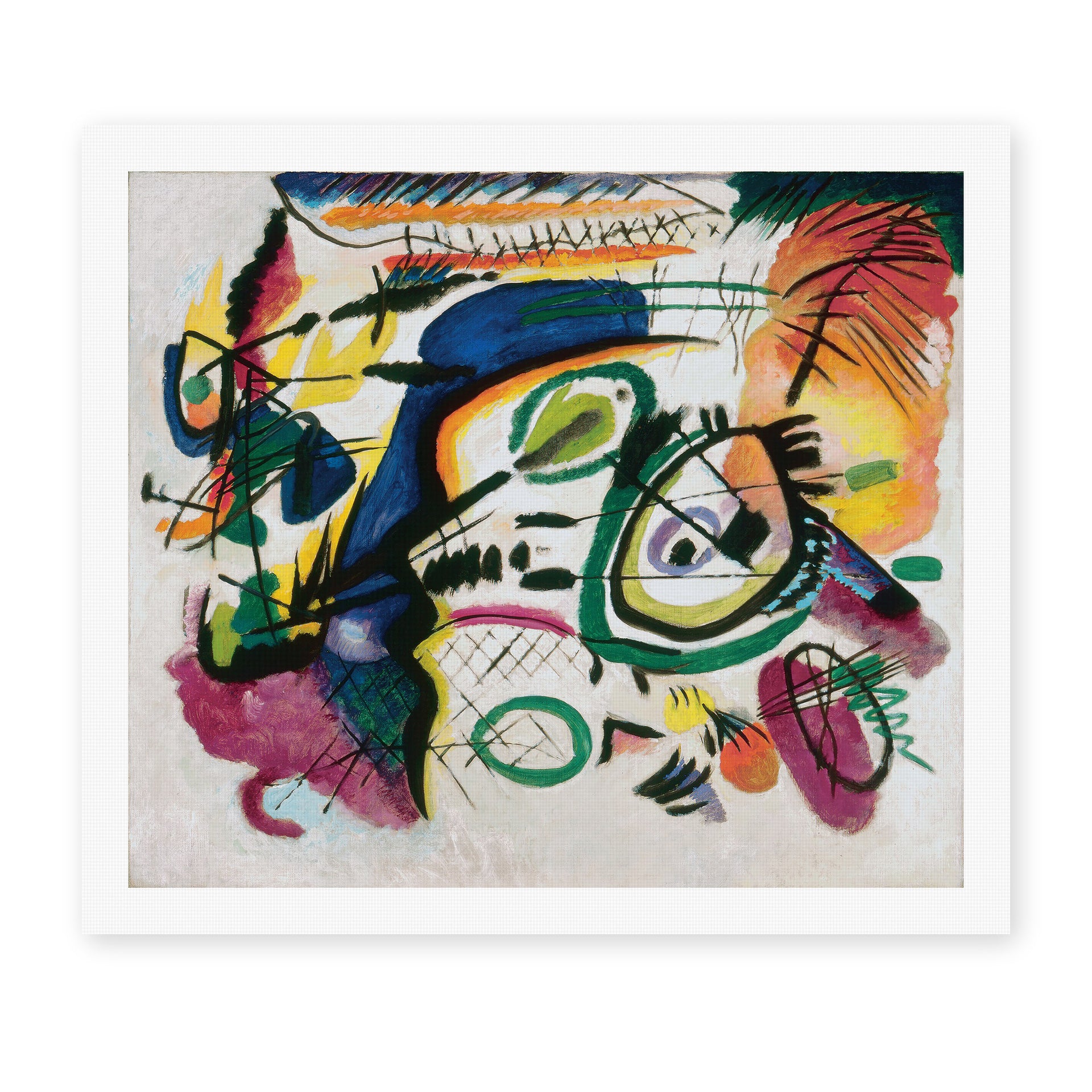 Wassily Kandinsky's 'Fragment I for Composition VI' painting reproduced as a rolled canvas print