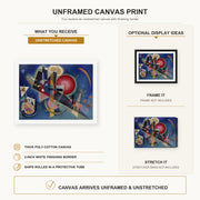 Wassily Kandinsky - Im Blau canvas print size comparison and framing display infographic