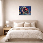 Gallery-wrapped canvas print of Wassily Kandinsky's Im Blau displayed on a wall in a bedroom