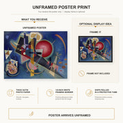 Wassily Kandinsky - Im Blau poster print size comparison and framing display infographic