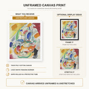 Wassily Kandinsky - Improvisation 31 (sea Battle) canvas print size comparison and framing display infographic