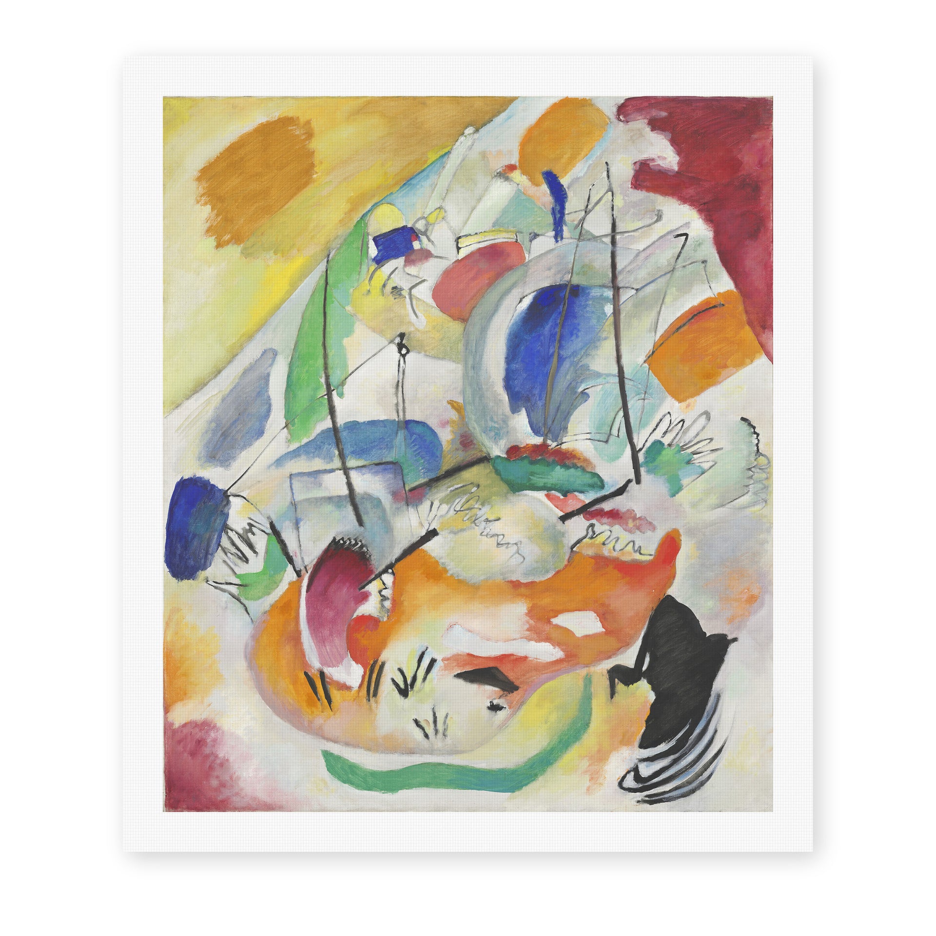 Wassily Kandinsky's 'Improvisation 31 (sea Battle)' painting reproduced as a rolled canvas print
