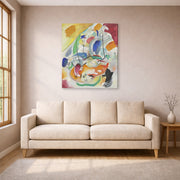 Gallery-wrapped canvas print of Wassily Kandinsky's Improvisation 31 (sea Battle) displayed on a wall in a living room