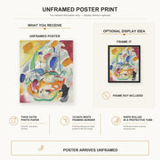 Wassily Kandinsky - Improvisation 31 (sea Battle) poster print size comparison and framing display infographic