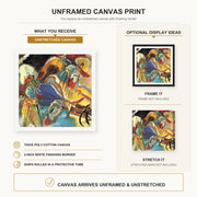 Wassily Kandinsky - Improvisation No. 30 (Cannons) canvas print size comparison and framing display infographic