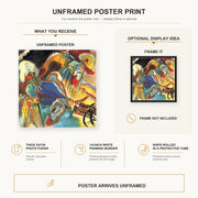 Wassily Kandinsky - Improvisation No. 30 (Cannons) poster print size comparison and framing display infographic
