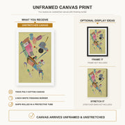 Wassily Kandinsky - Moderation canvas print size comparison and framing display infographic