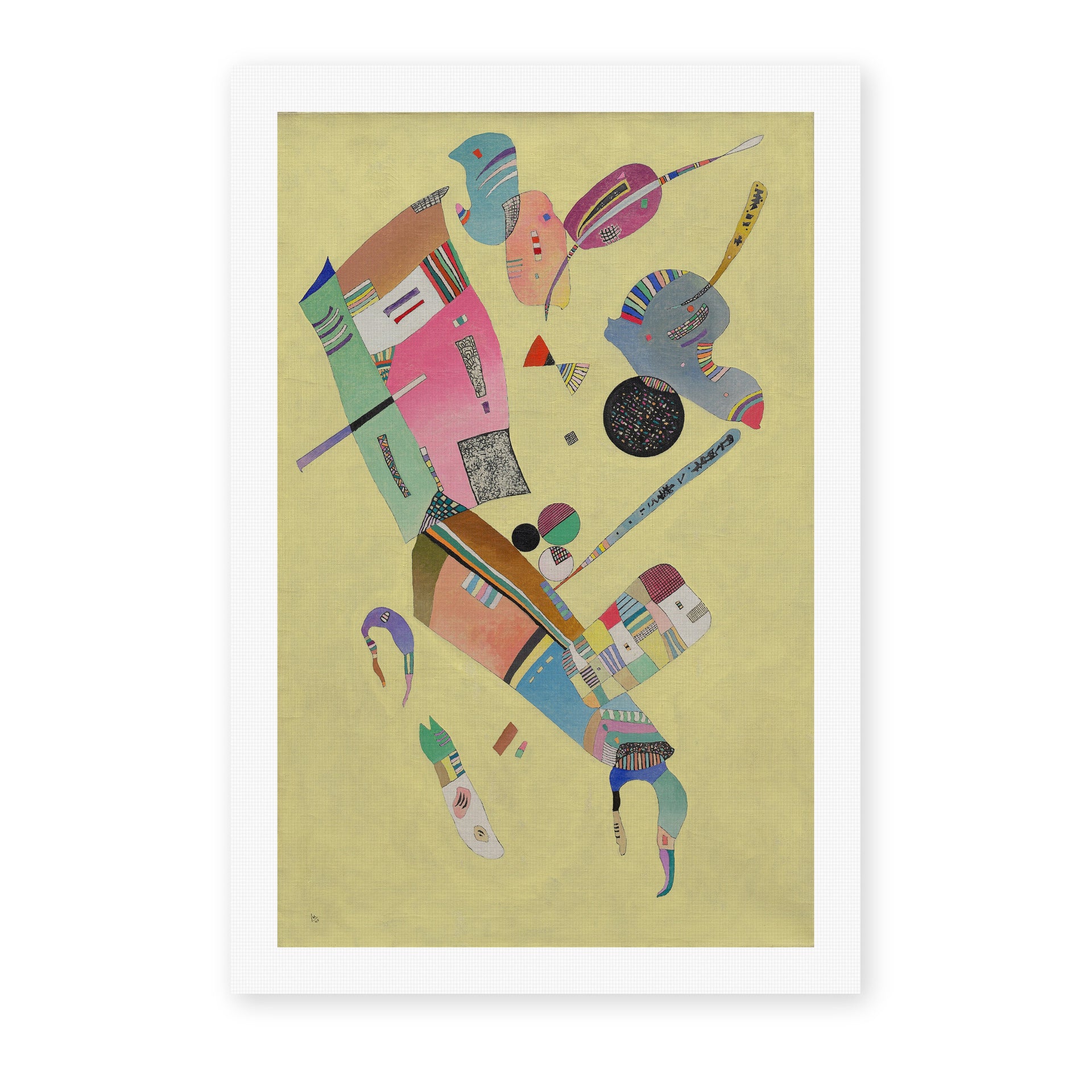 Wassily Kandinsky's 'Moderation' painting reproduced as a rolled canvas print