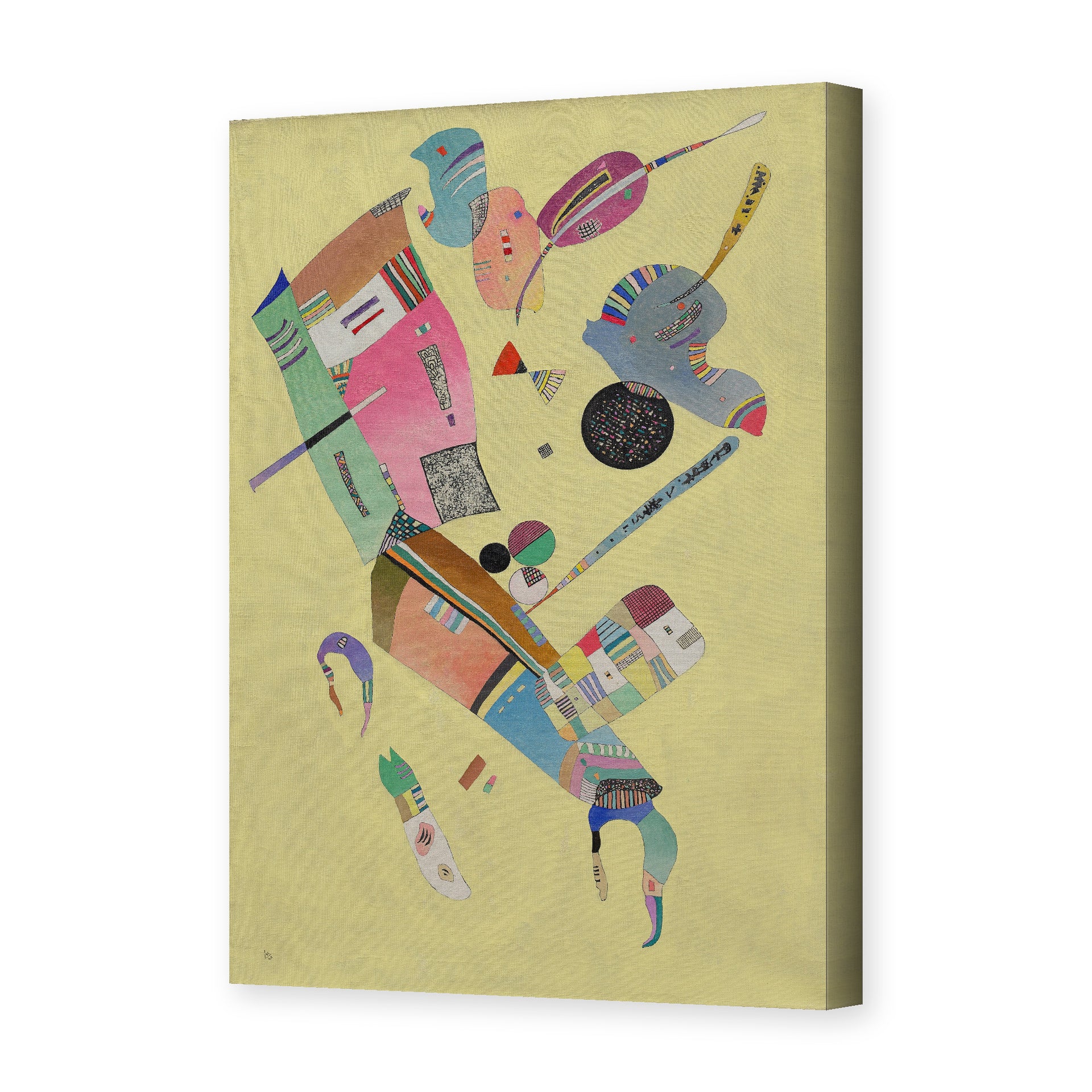 Wassily Kandinsky's 'Moderation' painting reproduced as a gallery-wrapped canvas print