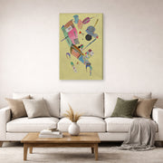 Gallery-wrapped canvas print of Wassily Kandinsky's Moderation displayed on a wall in a living room