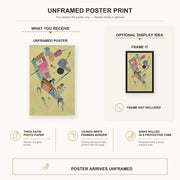 Wassily Kandinsky - Moderation poster print size comparison and framing display infographic